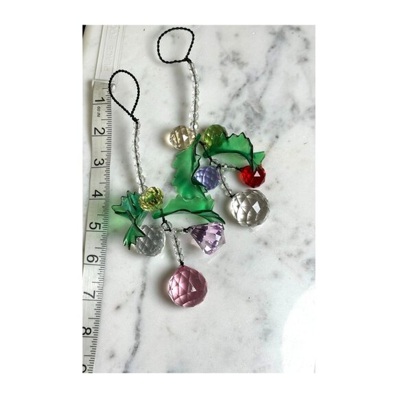 Holly Leaf Crystal Suncatcher Set – Minimalist Christmas Window Décor, Holiday - Picture 6 of 7
